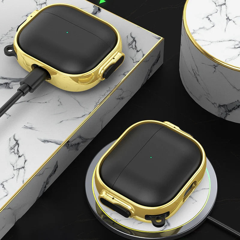 Funda AirPods con Clip y Placa Intercambiable