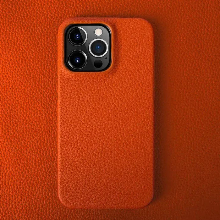 Funda iPhone Cuero Naranja