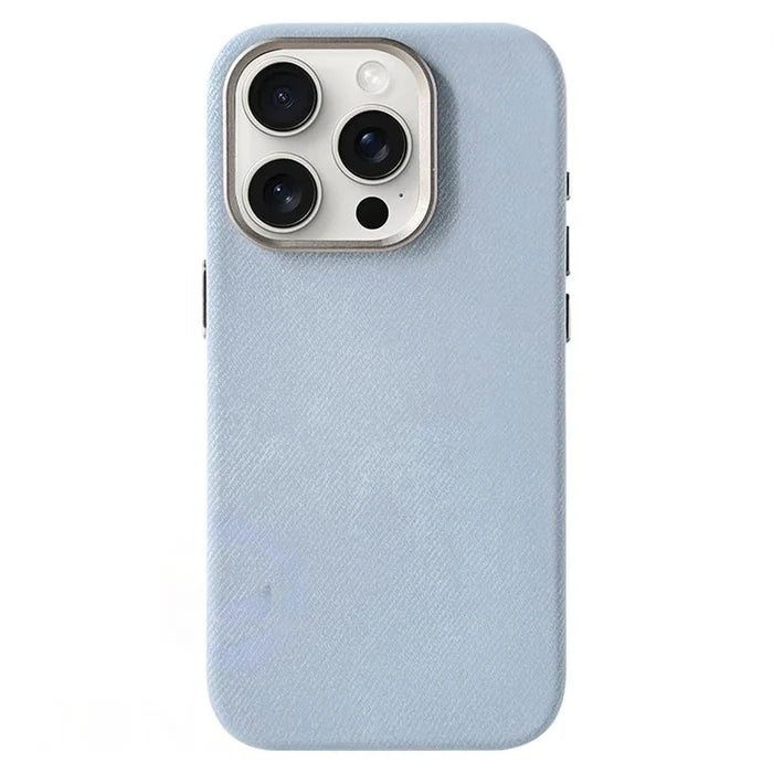 Funda iPhone Flanela de Cuero Azul