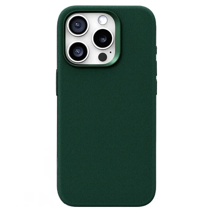 Funda iPhone Flanela de Cuero Verde