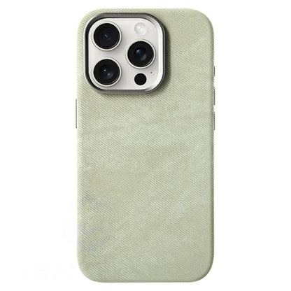 Funda iPhone Flanela de Cuero Verde Guisante