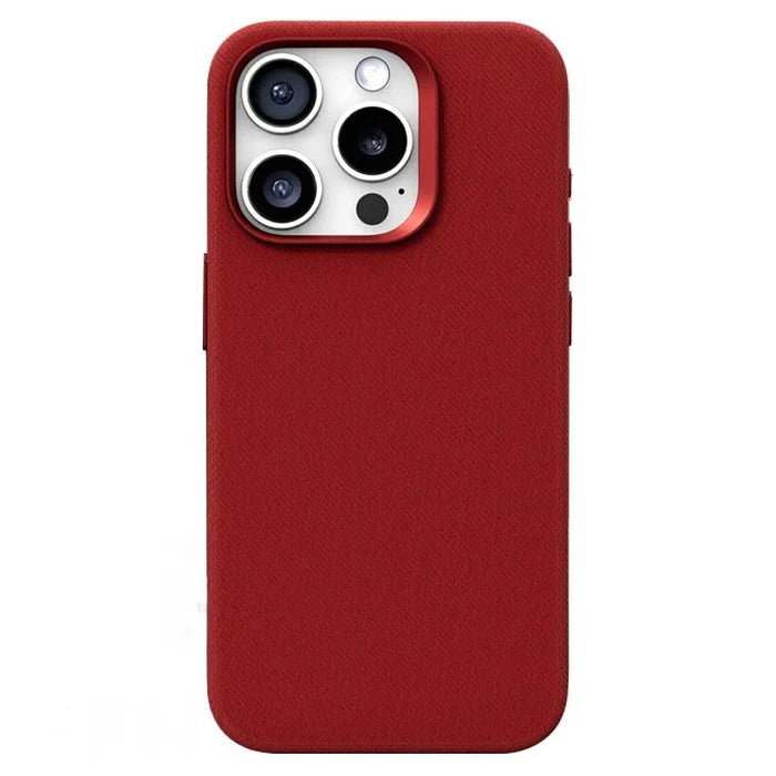 Funda iPhone Flanela de Cuero Roja